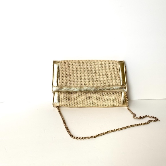 Vintage Lesco Weaved Purse/Clutch Gold Trim - Picture 3 of 13